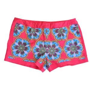 Nicole Miller Resort Pink Medallion Print Cotton Shorts